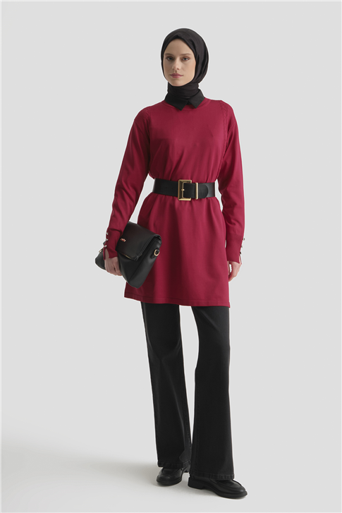 Armine Triko Tunik 25KD5005 Kırmızı