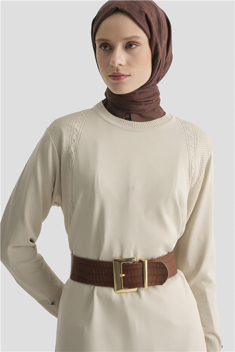 Armine Triko Tunik 25KD5005 Taş