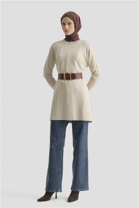 Armine Triko Tunik 25KD5005 Taş