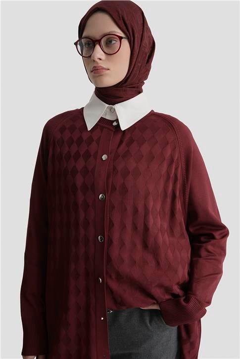 Armine Triko Hırka 25KD5093 BORDO