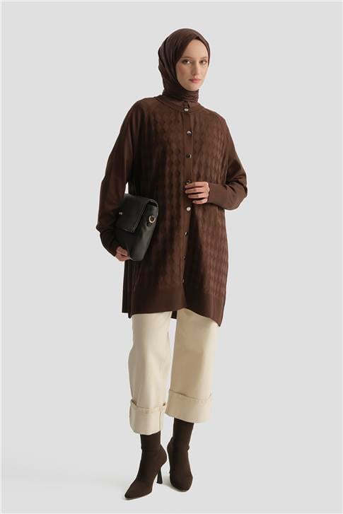 Armine Triko Hırka 25KD5093 Kahve