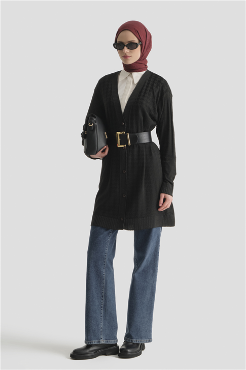 Triko Ceket 25KD5094 Siyah