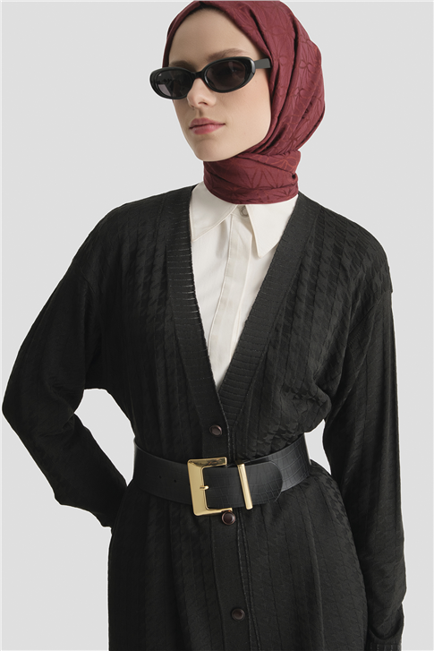 Triko Ceket 25KD5094 Siyah