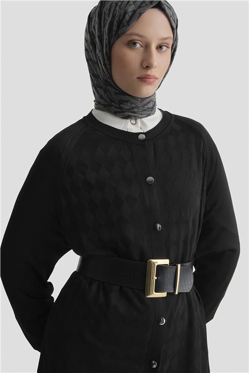 Triko Ceket 25KD5096 Siyah