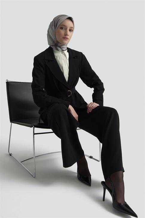 Armine Kemerli Ceket 25K5103 Siyah