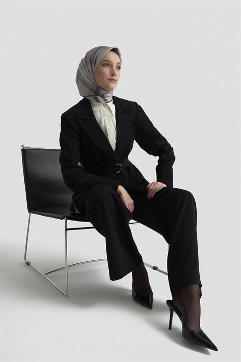 Armine Kemerli Ceket 25K5103 Siyah