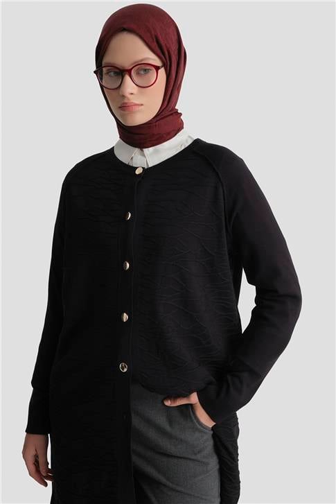 Armine Triko Ceket 25KD5306 Siyah