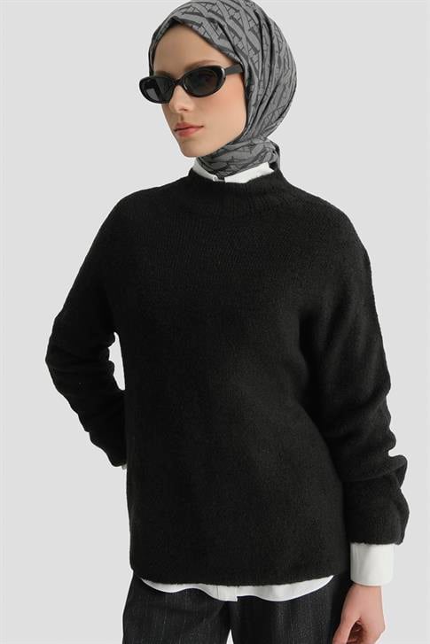 Armine Düz Triko 25KD6001 Siyah