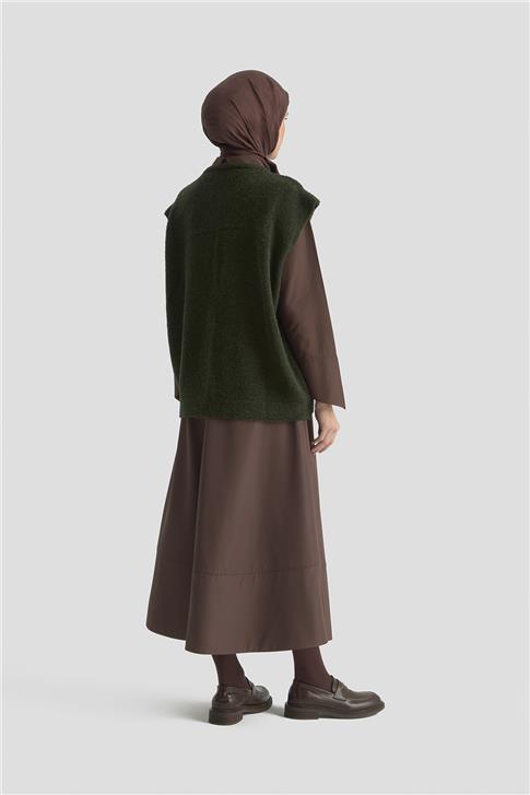 Armine Oversize Triko Yelek 25KD6011 Haki