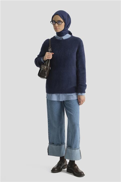 Armine Dokulu Basic Kazak 25KD6025 Lacivert