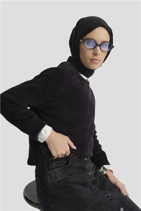 Armine Dokulu Basic Kazak 25KD6025 Siyah