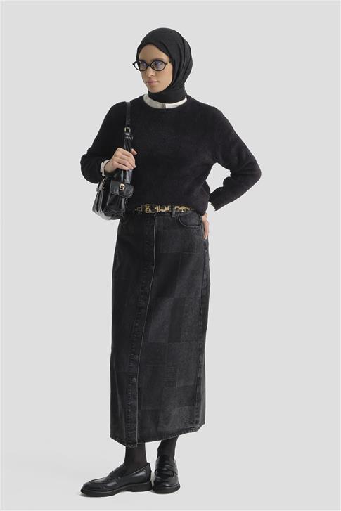 Armine Dokulu Basic Kazak 25KD6025 Siyah