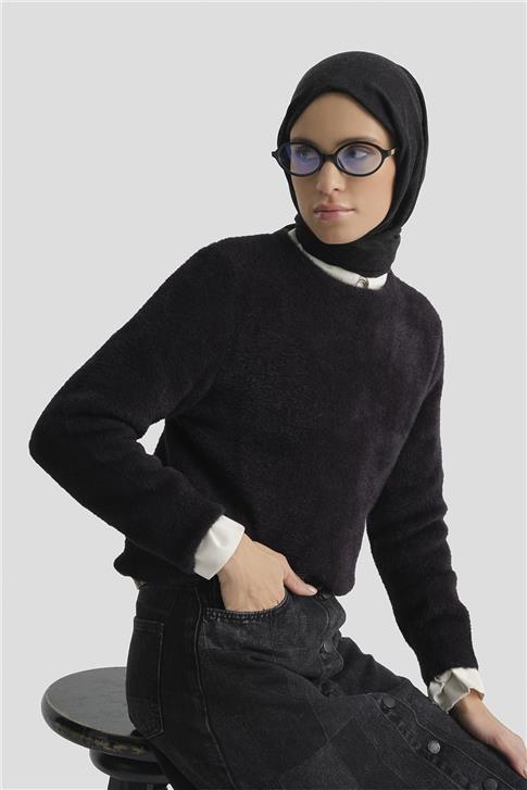 Armine Dokulu Basic Kazak 25KD6025 Siyah