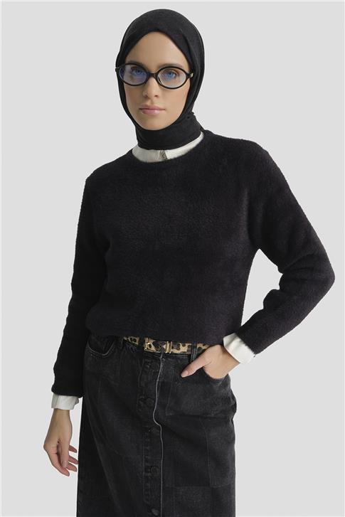 Armine Dokulu Basic Kazak 25KD6025 Siyah