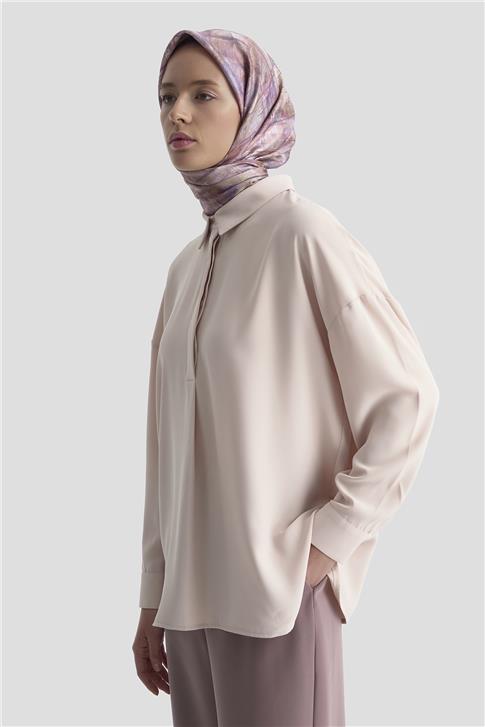 Armine Gömlek 25KD7001 Kum