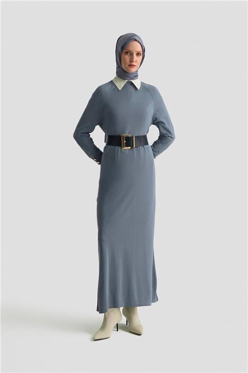 Armine Elbise 25KD7002 İndigo