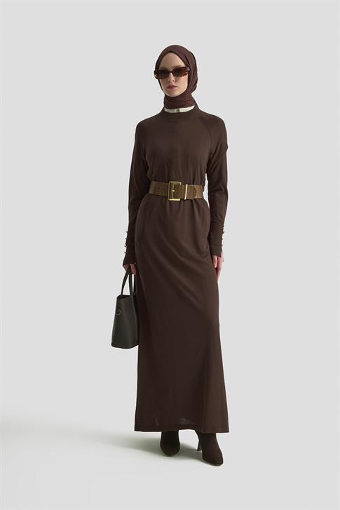 Armine Elbise 25KD7002 Acı Kahve
