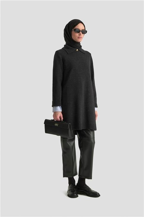 Armine Polo Yaka Triko Tunik 25KD7003 Antrasit