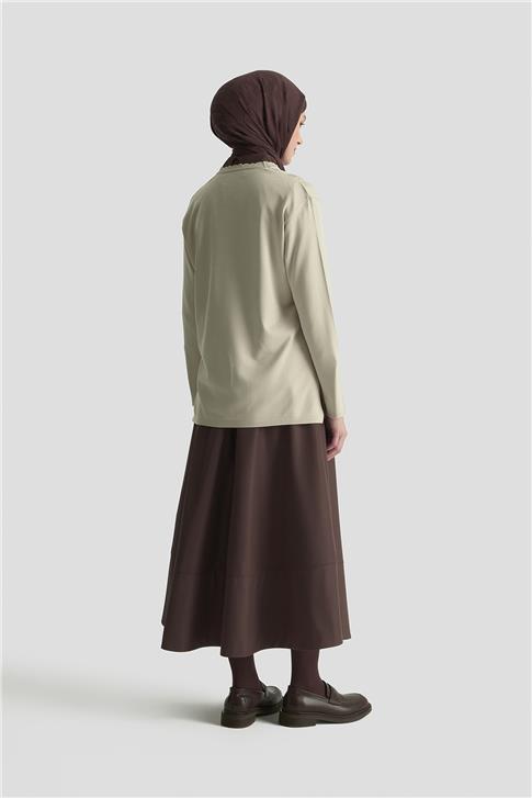 Armine Örgü Desenli Kazak 25KD7004 Bej