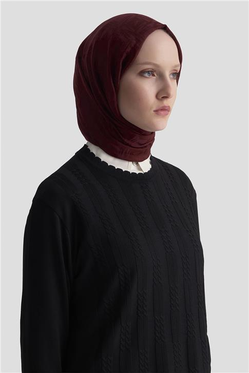 Armine Örgü Desenli Kazak 25KD7004 Siyah