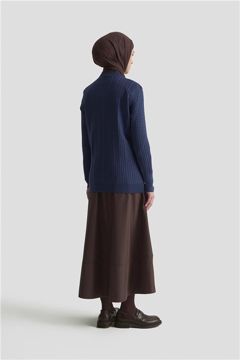  Armine Saç Örgü Kazak 25KD7005 İndigo