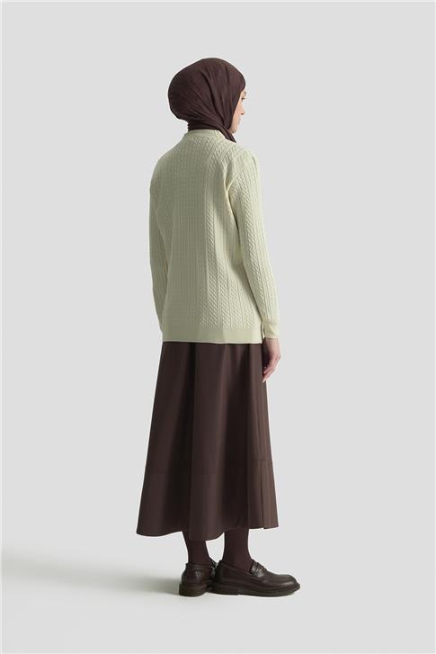 Armine Saç Örgü Kazak 25KD7005 Krem