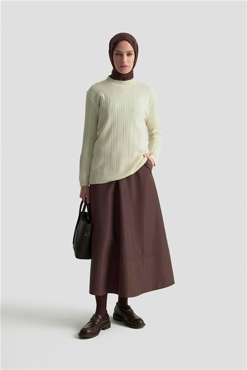 Armine Saç Örgü Kazak 25KD7005 Krem