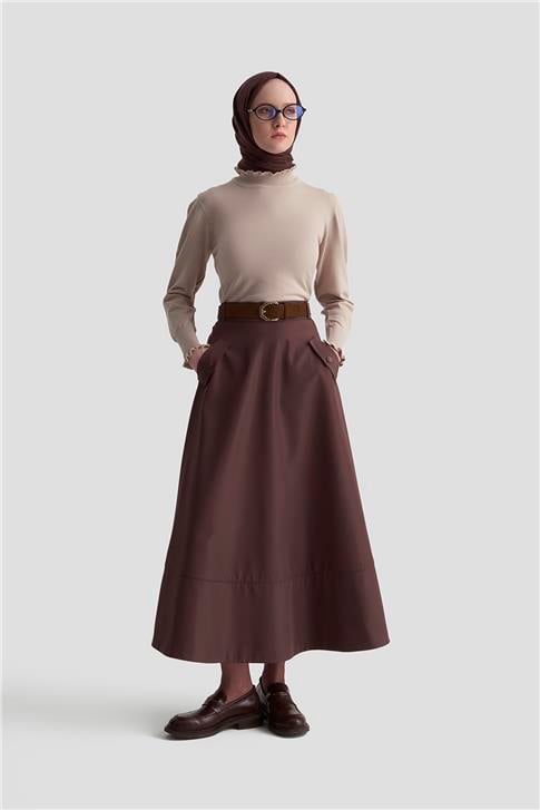 Armine Fırfır Detaylı Kazak 25KD7007 Taş