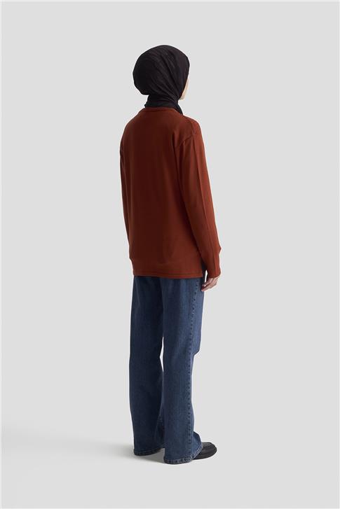 Armine Desenli Kazak 25KD7008 Kiremit