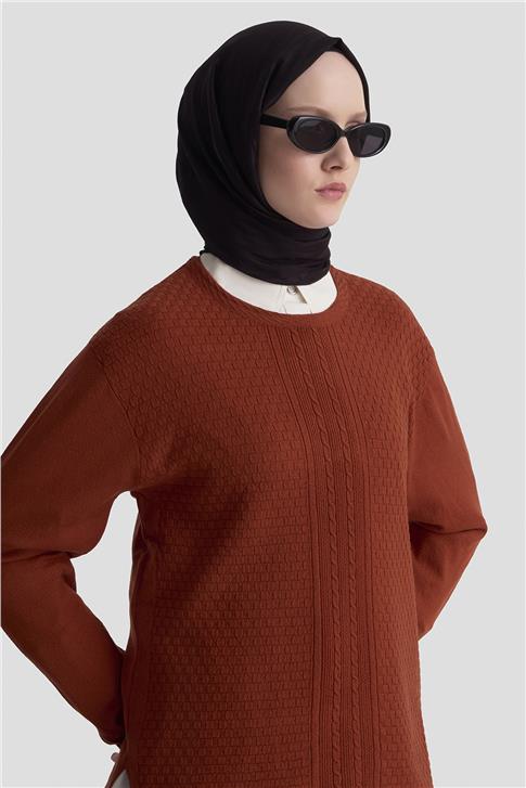 Armine Desenli Kazak 25KD7008 Kiremit