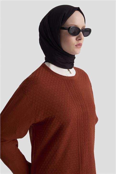 Armine Desenli Kazak 25KD7008 Kiremit