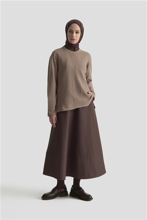 Armine Desenli Kazak 25KD7008 Vizon