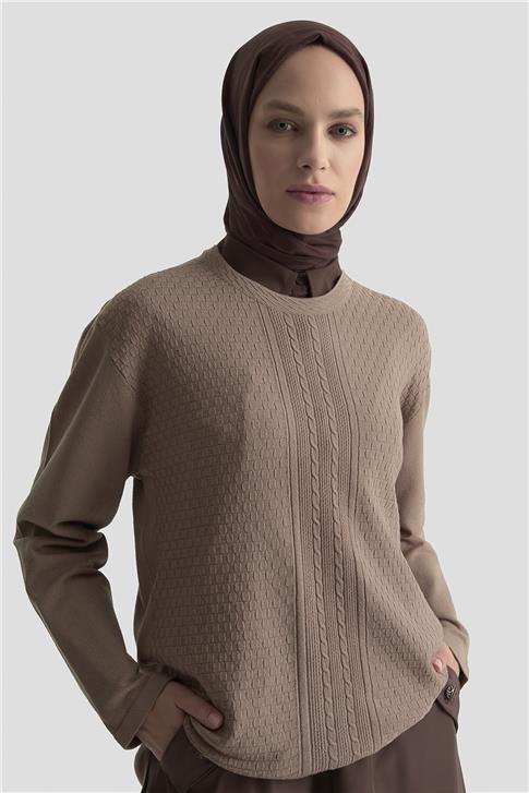 Armine Desenli Kazak 25KD7008 Vizon