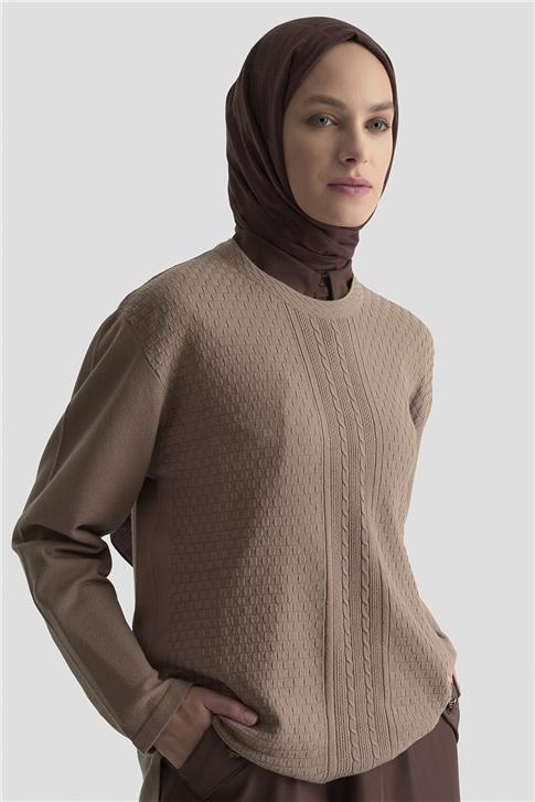 Armine Desenli Kazak 25KD7008 Vizon