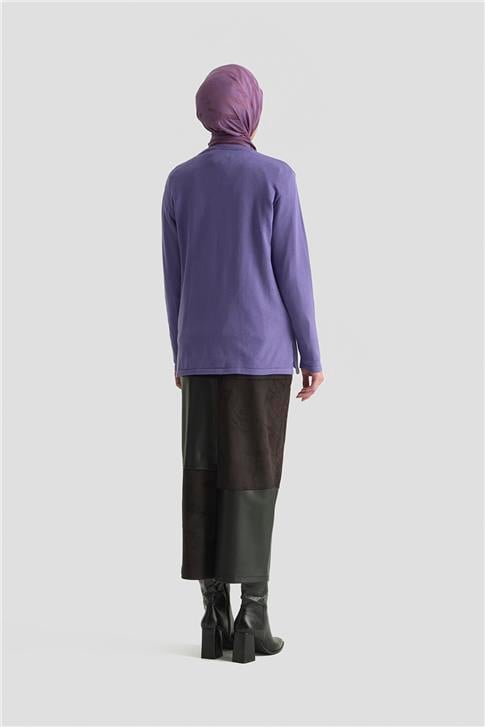 Armine Desenli Kazak 25KD7009 Lila