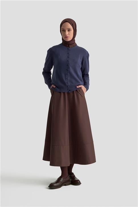 Armine Düğme Detaylı Basic Hırka 25KD7012 İndigo