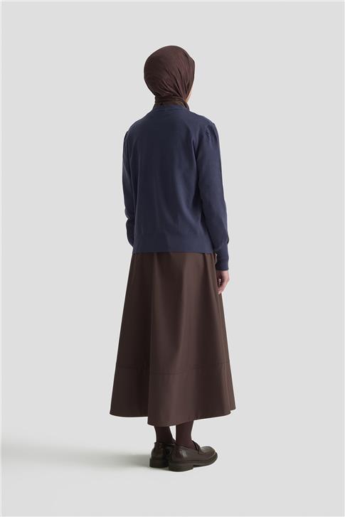 Armine Düğme Detaylı Basic Hırka 25KD7012 İndigo