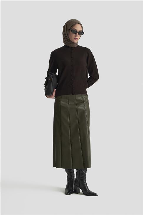 Armine Düğme Detaylı Basic Hırka 25KD7012 Siyah