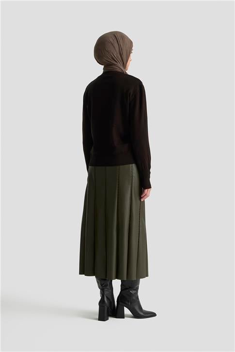 Armine Düğme Detaylı Basic Hırka 25KD7012 Siyah