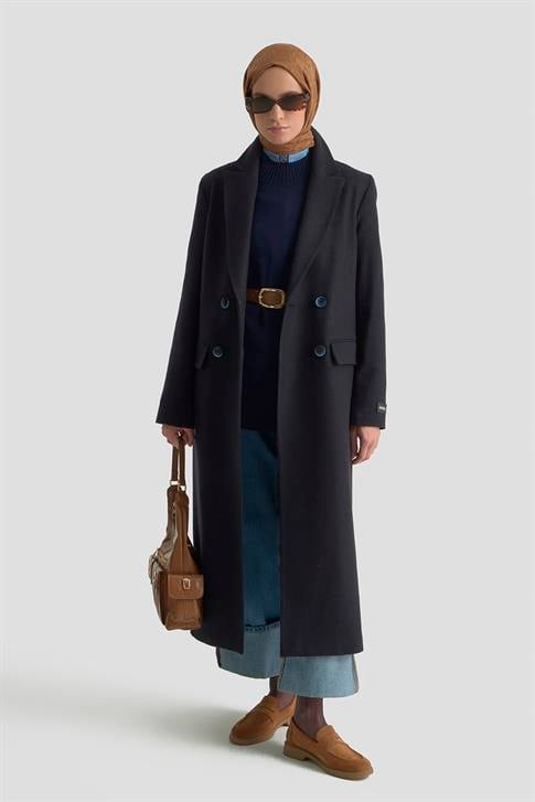 Armine Kaşe Kaban 25K7026 Lacivert