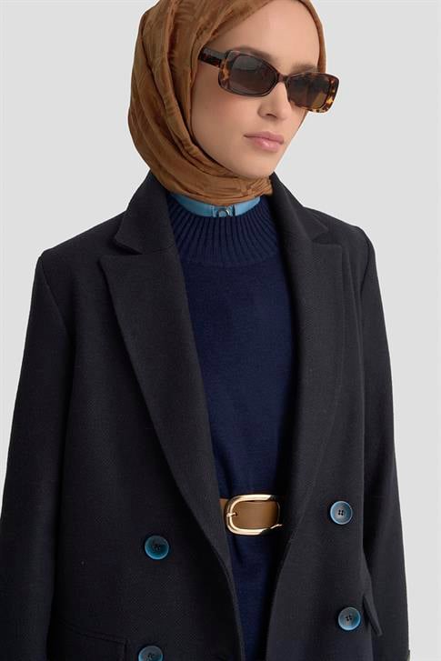 Armine Kaşe Kaban 25K7026 Lacivert