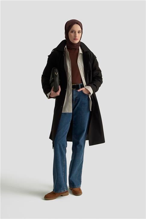 Armine Trençkot 25KT713 Siyah