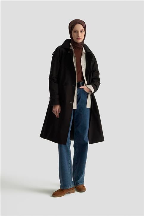 Armine Trençkot 25KT713 Siyah