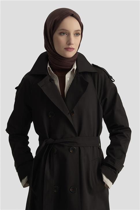 Armine Trençkot 25KT713 Siyah