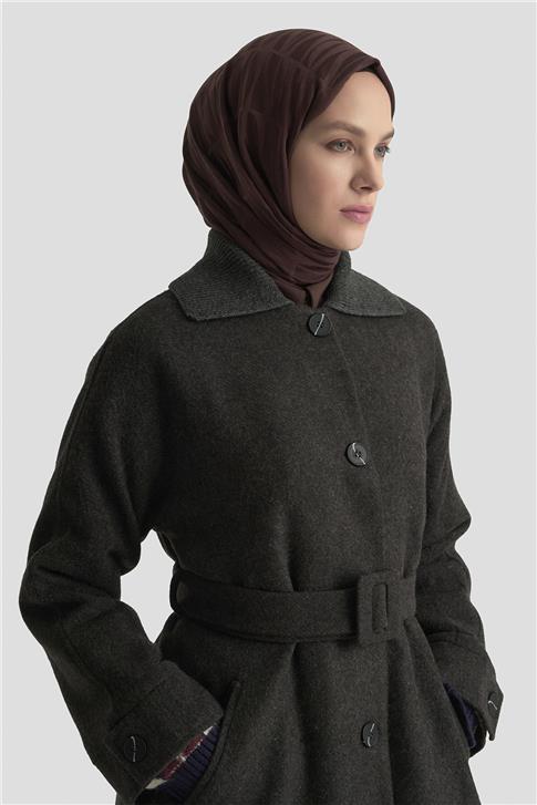 Armine Seyyar Ribana Yakalı Kaban 25K7606 Antrasit