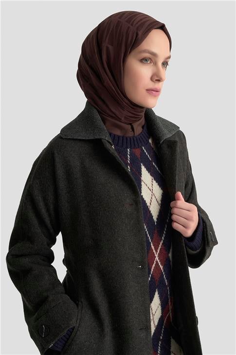 Armine Seyyar Ribana Yakalı Kaban 25K7606 Antrasit