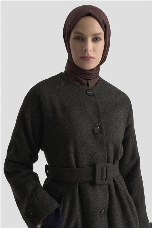 Armine Seyyar Ribana Yakalı Kaban 25K7606 Antrasit