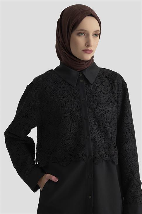 Armine Dantel Allerli Kap 25K7924 Siyah