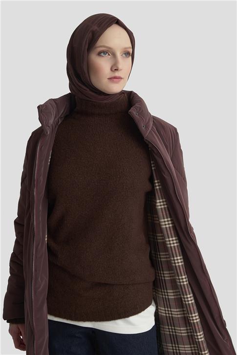 Armine Kapitone Mont 25K7928 Bordo