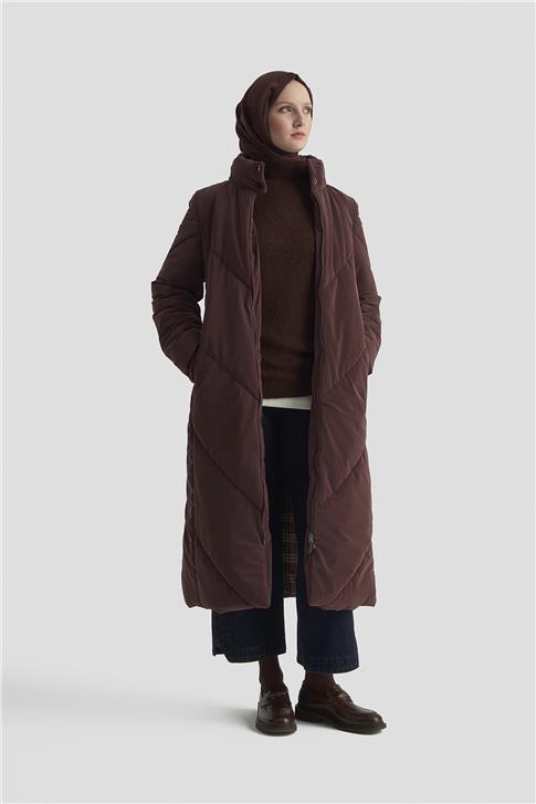 Armine Kapitone Mont 25K7928 Bordo